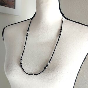 Black and silver beaded necklace